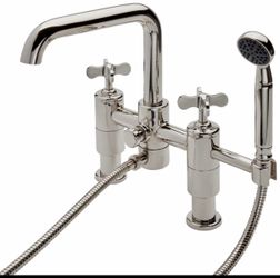 Waterworks Ludlow Deck Mount Tub Filler Handshower Chrome NEW IN BOX