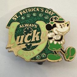 DISNEY WDW DLR ST. PATRICK'S DAY 2013 MICKEY MOUSE ALWAYS LUCKY LE 3000 PIN