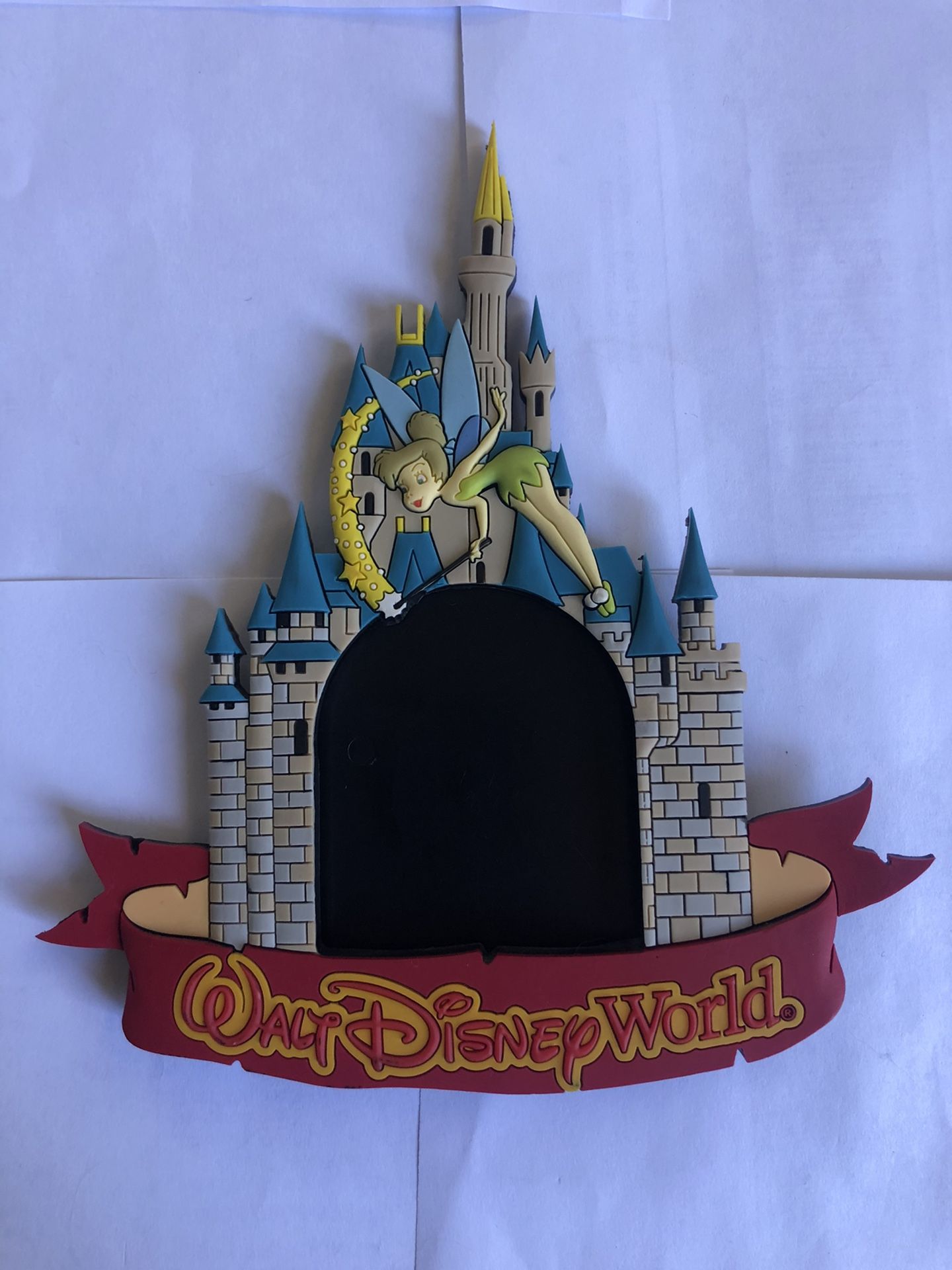 Walt Disney World Cinderella Castle Picture Frame Tinkerbell Refrigerator Magnet