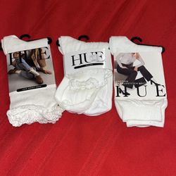 $8 3 Pairs Of White HUE Socks