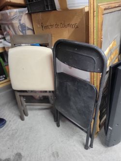 MetalBlack Folding Chairs $10