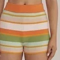 Peppermayo Riley Hubatka x Town Tour Knit Shorts Melon Stripe knit bottoms 