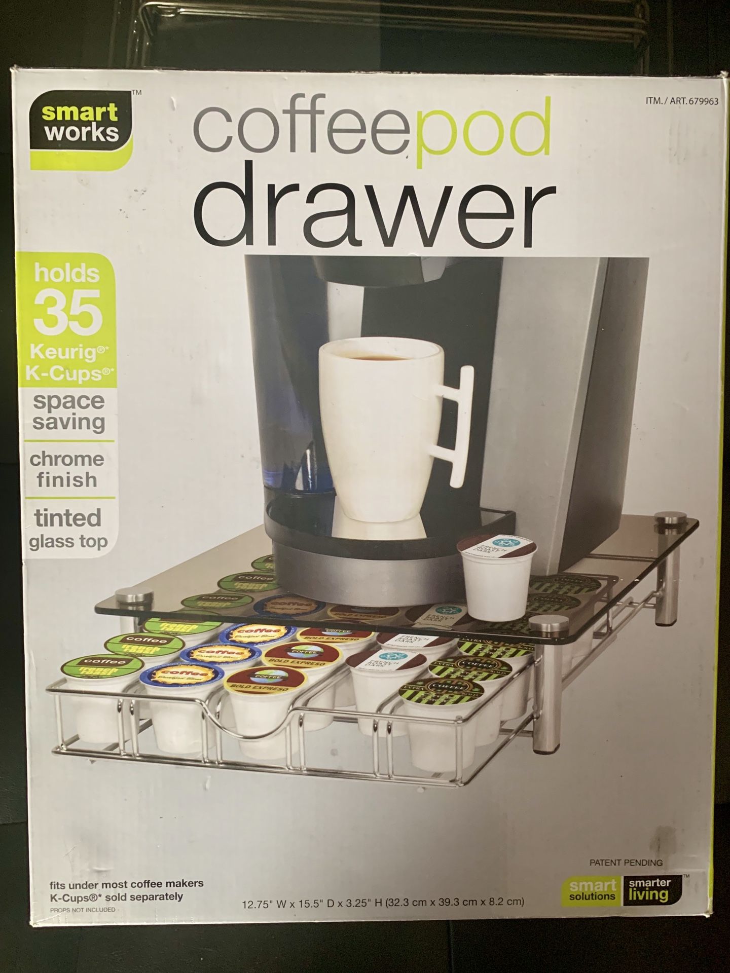 SmartWorks Coffee Pod Keurig K-Cups Pod Drawer Holds 35