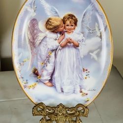 1999 Sandra Kuck On Angel's Wings "Angel Kisses" Plate Bradford Exchange #7201B