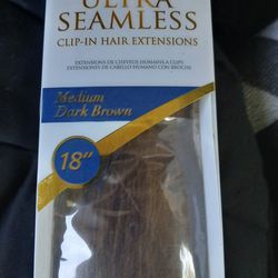 ULTRA SEAMLESS CLIP-IN HAIR XTENSIONS DARK BROWN 