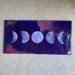 Hand Painted, Moon Phase Painting 