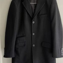 H&M Mens Long Topcoat Black