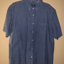 George Blue Button Up Shirt Short Sleeve 