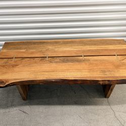 Live Edge Solid Wood Coffee Table w/ Butterfly Joints