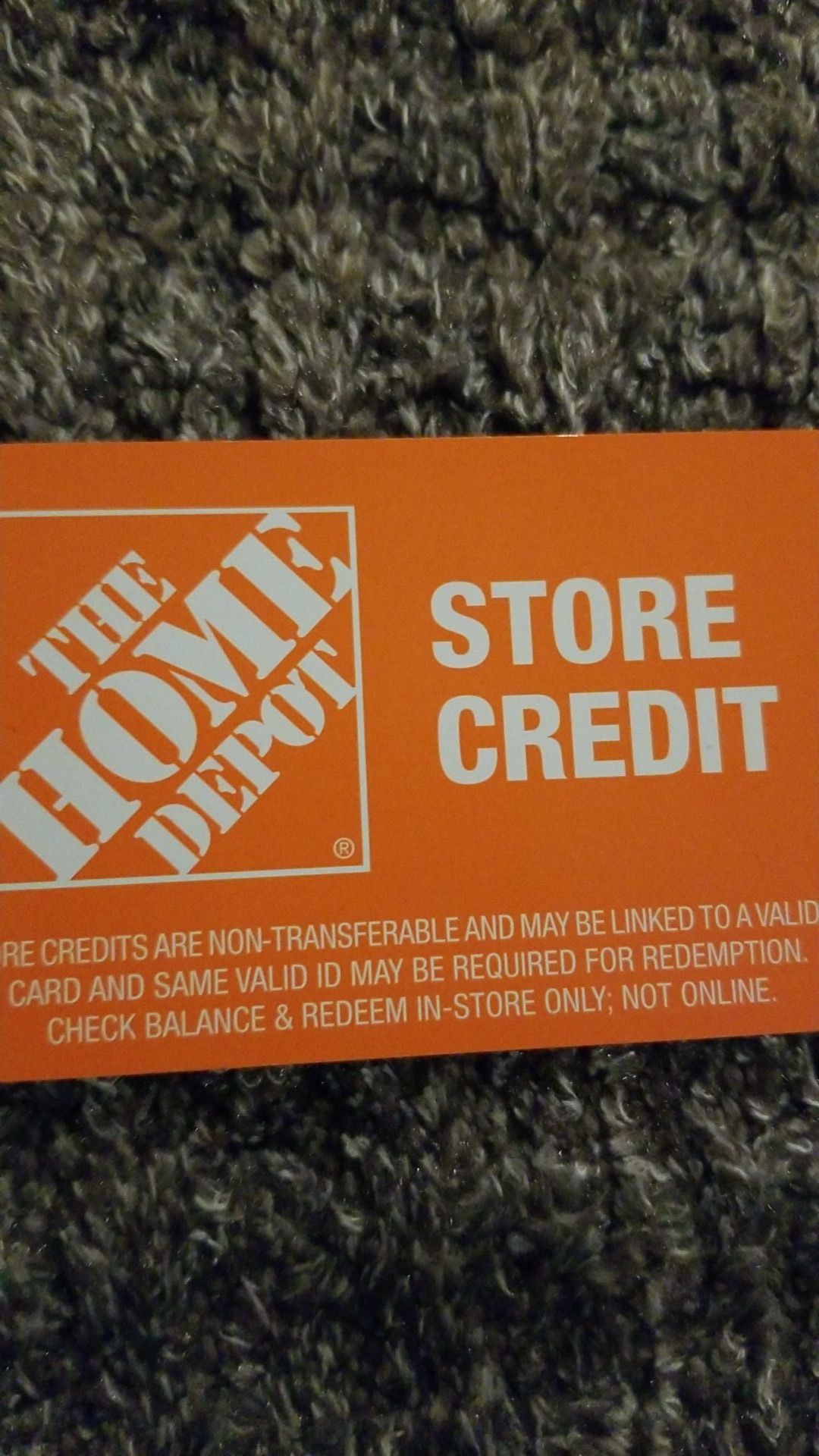 Home depo store credit 251.69