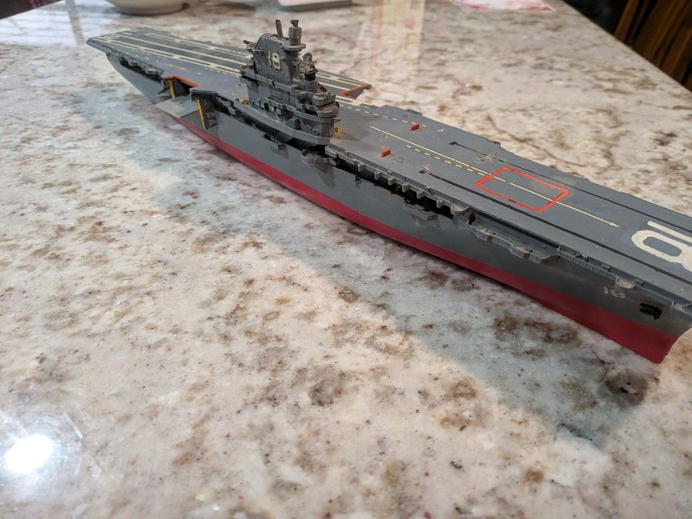 Large USS Hornet Aircraft Carrier Highly Detailed Display Grade Model. ~2Ft Long