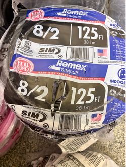 125 ft. 8/2 Black Stranded Romex SIMpull CU NM-B W/G Wire