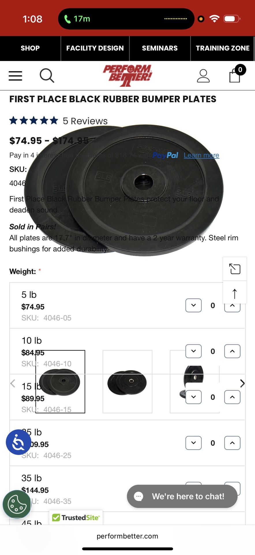 Perform better RUBBER Bumper Plate