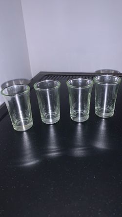Set of 4 Clear Glass Shot Glasses