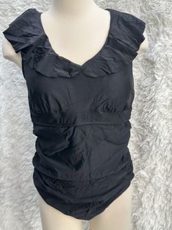 Black Ruffled one piece Swimsuit size XXL 