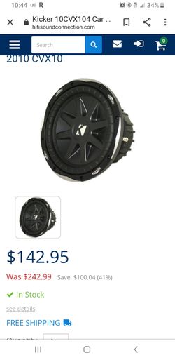 Cvx kicker 2 with box deep base 10 inch