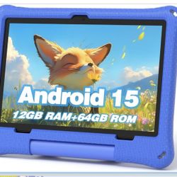 Blue Tablet with Protective Case-Tablet, 10.1 Inch Android 15 Tablet 