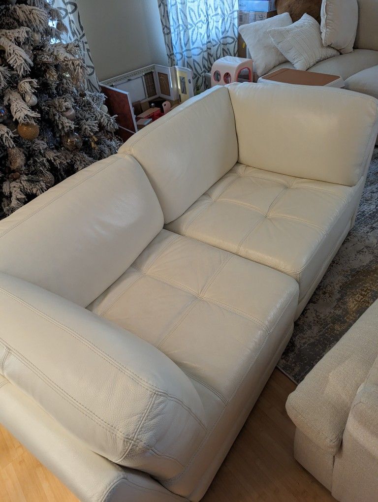 Italian Leather Loveseat Modular