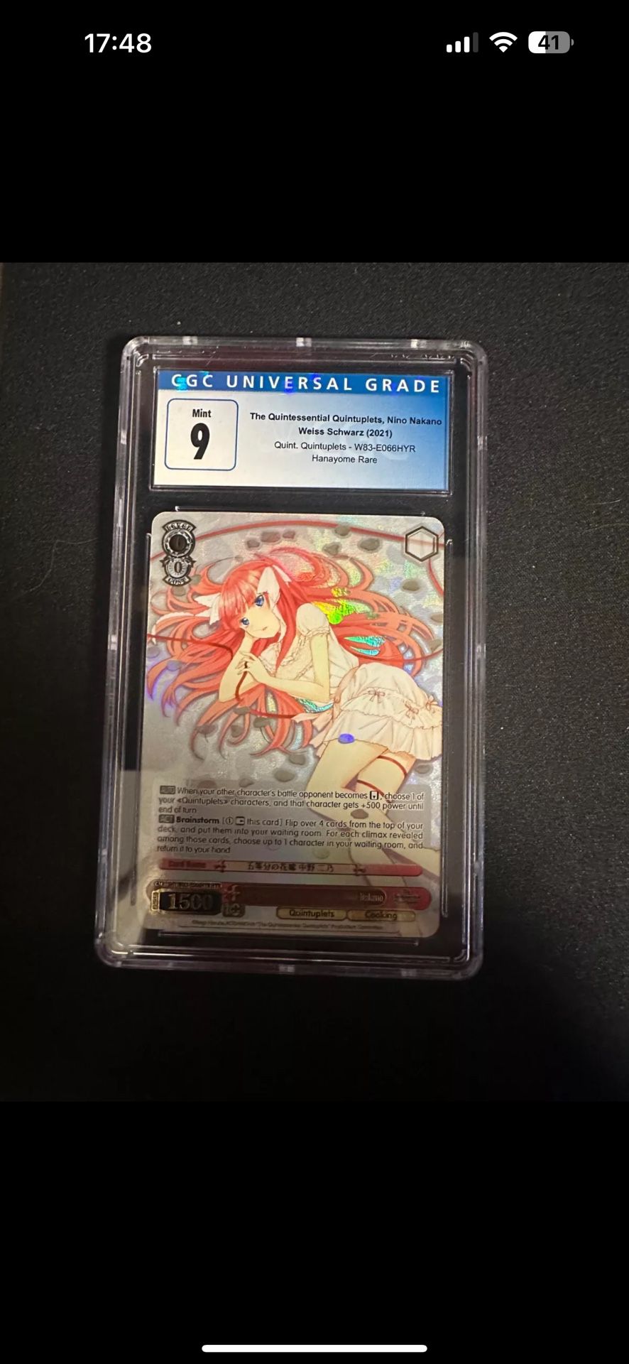 Weiss Schwarz BGS 9 The Quintessential Quintuplets, Nino Nakano HYR 5HY/W83