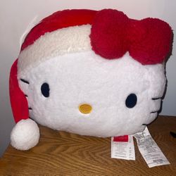 Hello Kitty Santa Hat Pillow Christmas NWT