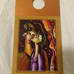 CONTEMPORARY  SANTURRO OIL ON WOOD PAINTING 