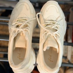 Women’s Chunky Trainers - White & Sage Green - Size 7