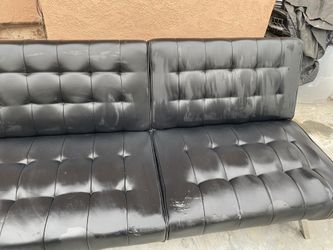 Black Futon Faux Leather  