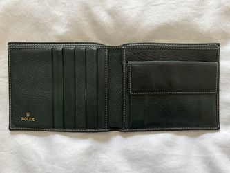 Rolex Saffiano Green Leather Wallet