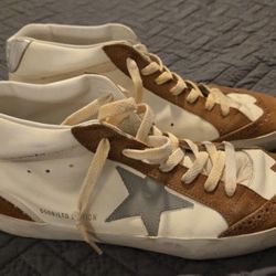Golden Goose Mid Star LTD with gray leather star beige cotton GGDB EUR 44/ US 10
