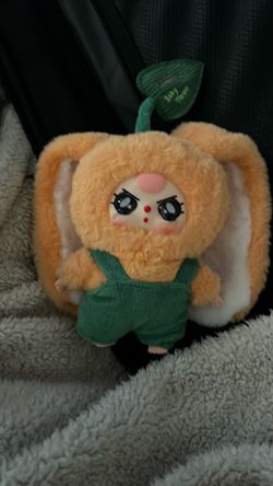Cute Kawaii Bunny Doll Plush (Leaf Outfit, Big Eyes) 🐰🌱✨