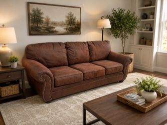 Brown sofa good condition free delivery