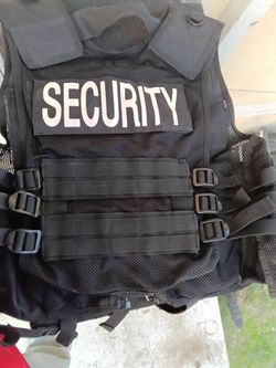 Black Security Tactical Vest with MOLLE