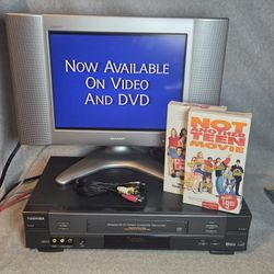 Toshiba VCR VHS Player Bundle With 2 Movies & Cables