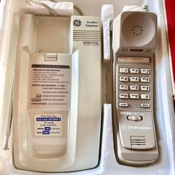 Vintage GE 2-9510 Cordless Phone Dual Crystal In Box