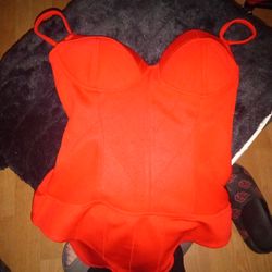 Red lingerie bodysuit size Medium women's