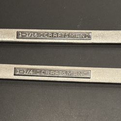 Craftsman 1-1/4” & 1-1/16" Standard Wrench 12pt SAE Combination Wrench 44706 & 44708. Shows very little to know use. These are in great condition.