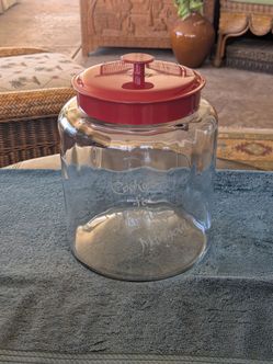 Vintage 2 gallon Anchor Hocking glass jar