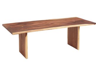 Sansur Rustic Pecan Live Edge Wood Dining Table