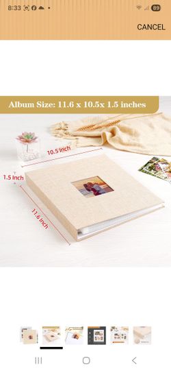 Mublalbum 8.5x11 Inch DIY Scrapbook Photo Album with 40 Plastic Sleeves 80 Pages Top-Loading Protectors, Linen Cover 3-Ring Binder for Baby Wedding Tr