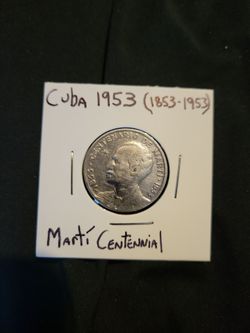 🇨🇺 Rare 1953 Cuba 90% Silver 25 Centavos Coin ✨ Marti Centennial