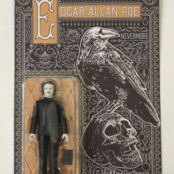 SUPER 7 REACTION FIGURES. EDGAR ALLAN POE.  NEVERMORE. 3.75 " ACTION FIGURE.