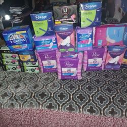 ASSORTMENT OF PADS AND TAMPONS 
