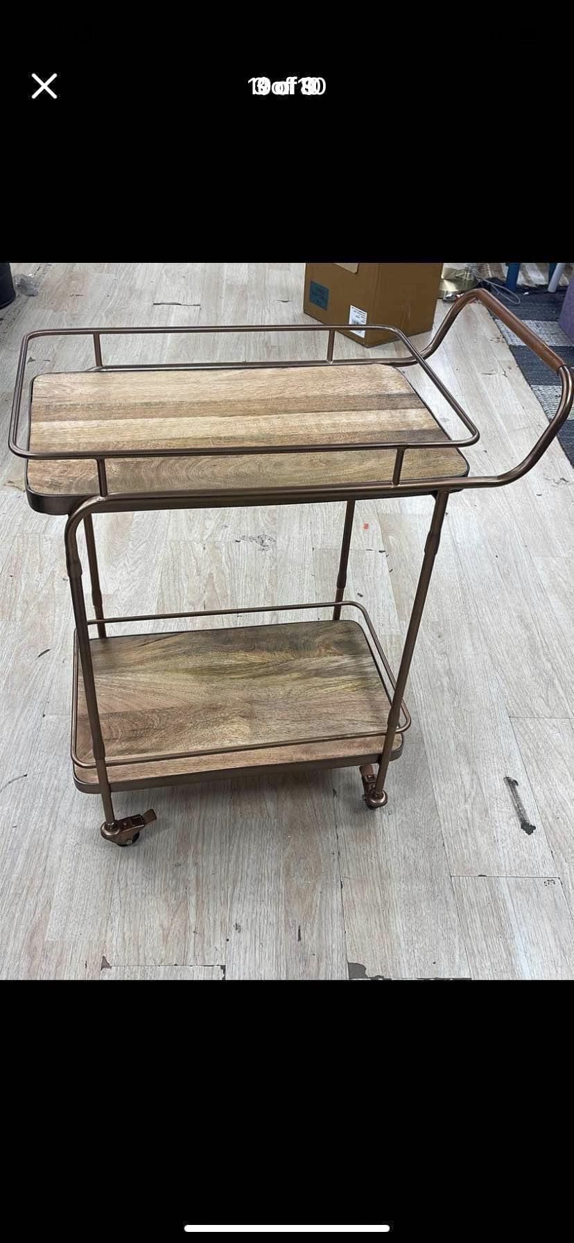 $, Metal & Wood Bar Cart Aged Copper Finish - Levi's x Target Sold For  $150 At Target for Sale in Fresno, CA - OfferUp