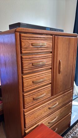 Dresser and headboard with connected end table