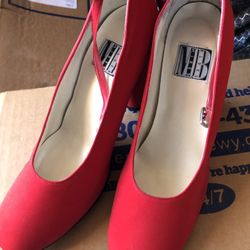 Red Chunky Heel Women’s Shoes Size 9