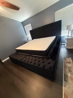 New In Box King Bed Frame With Mattress (Read Description Below)