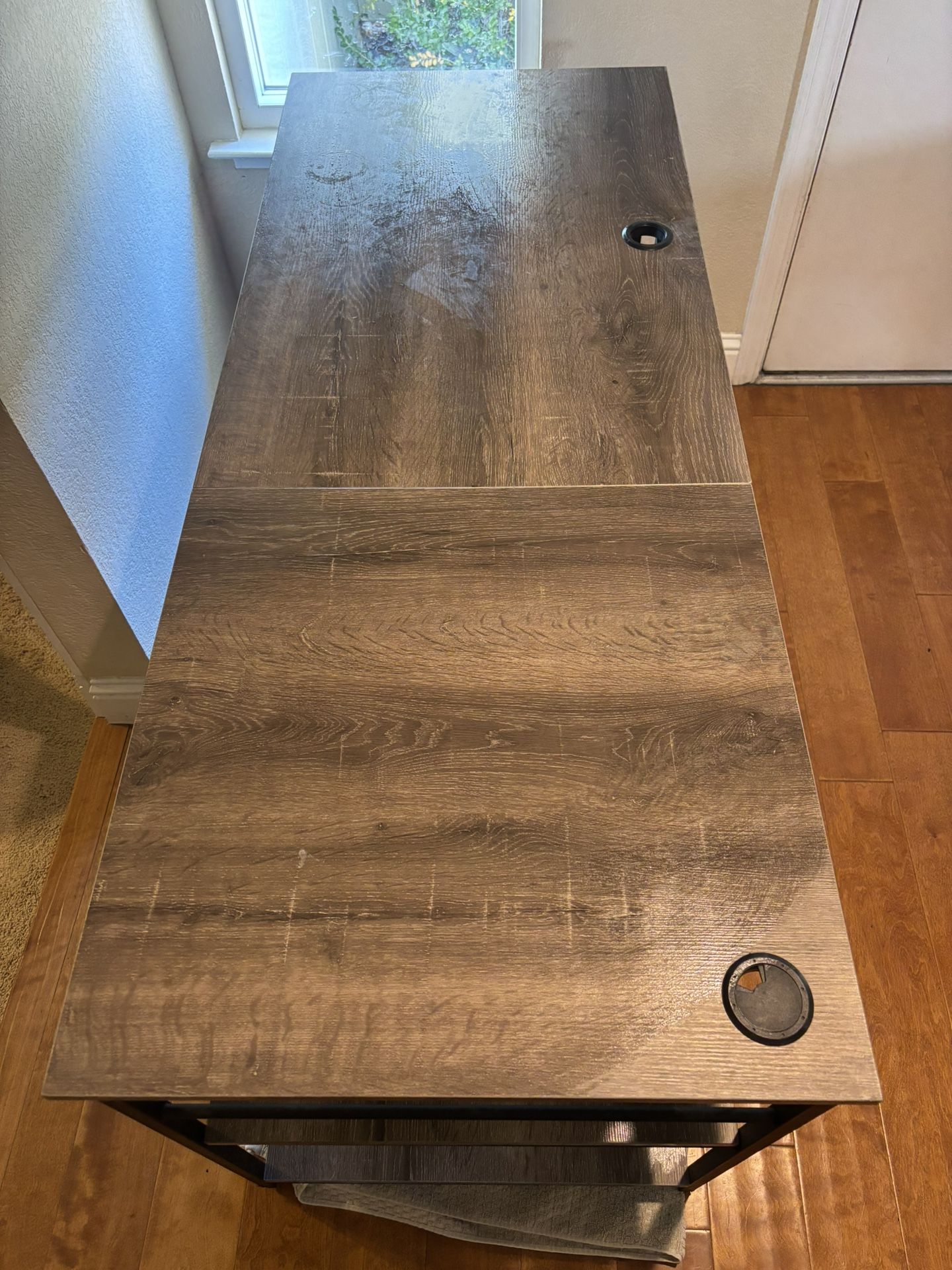 Office Desk, Gray And Black  