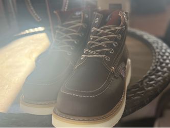 Dark Brown Moc Toe Work Boots