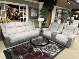 Double Reclining Sofa  Fabric Double Recliner Couch Living Room