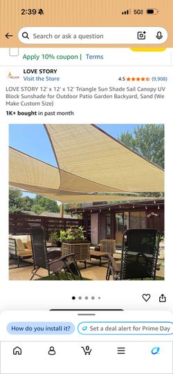 3 sun shade sails - 12x12 2 open 1 unopened